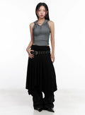 Asymmetric Frill Midi Skirt CL518
