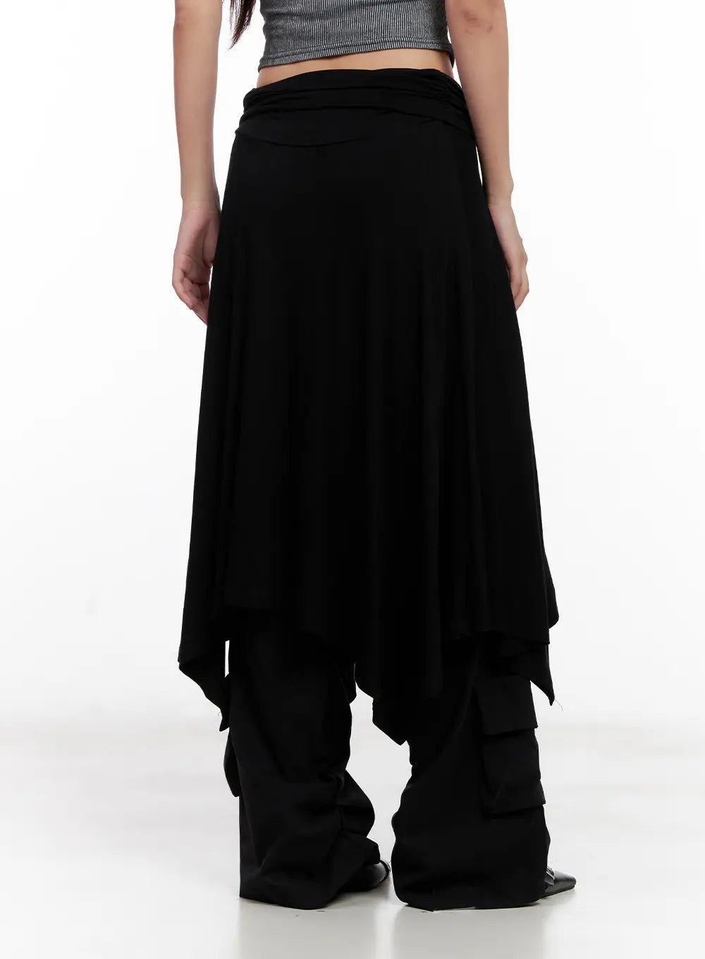 Asymmetric Frill Midi Skirt CL518