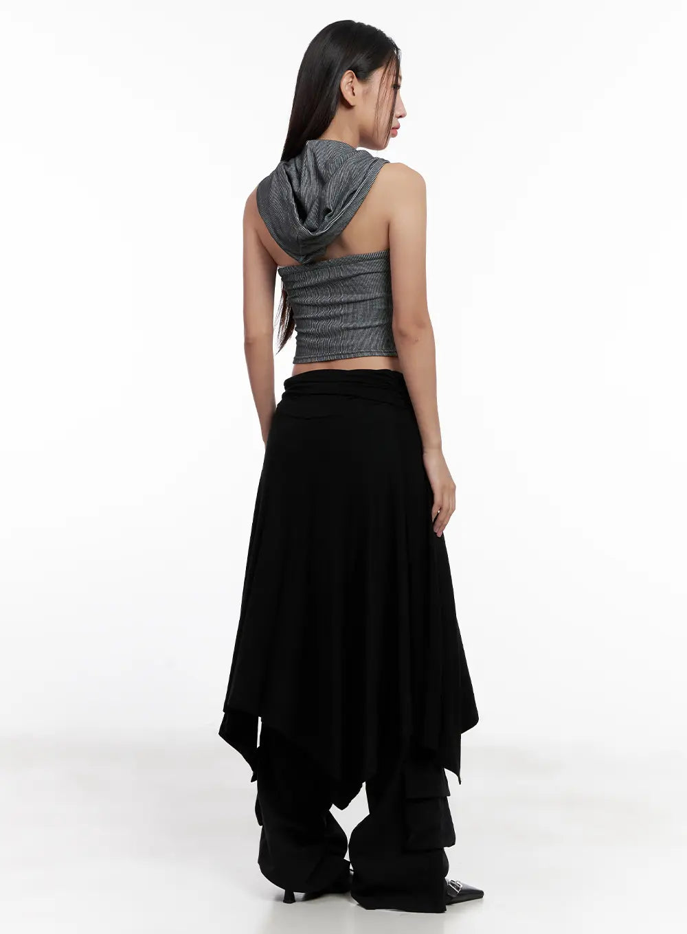 Asymmetric Frill Midi Skirt CL518