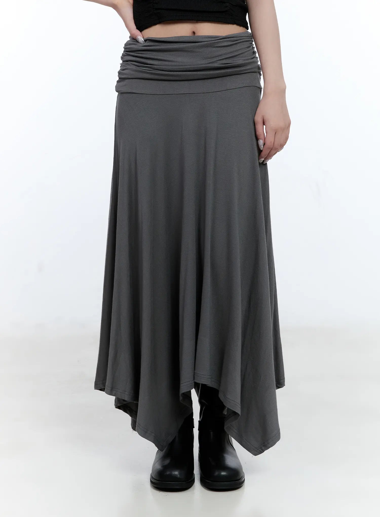 Asymmetric Frill Midi Skirt CL518