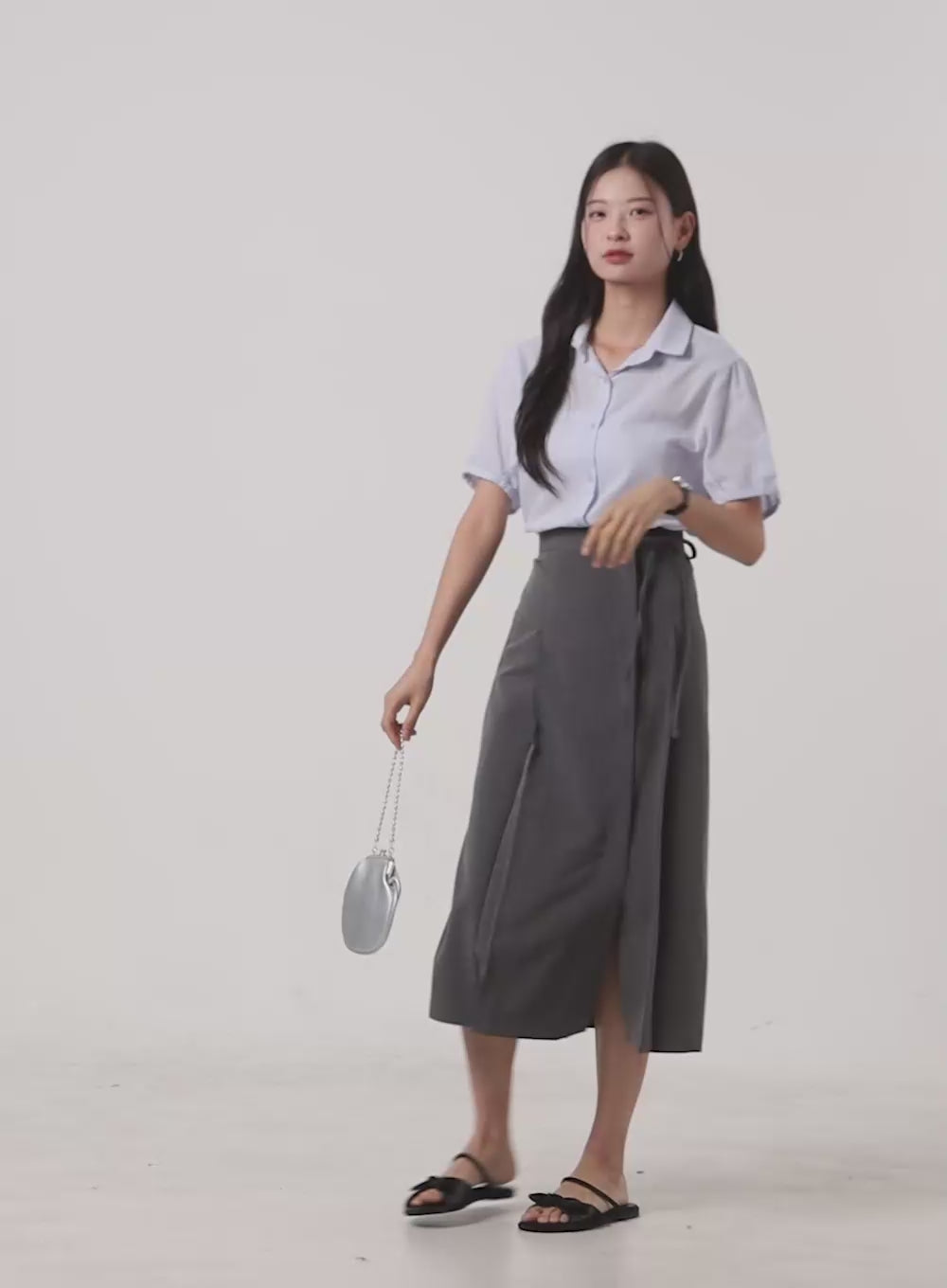 Box Pleated Maxi Skirt OL430