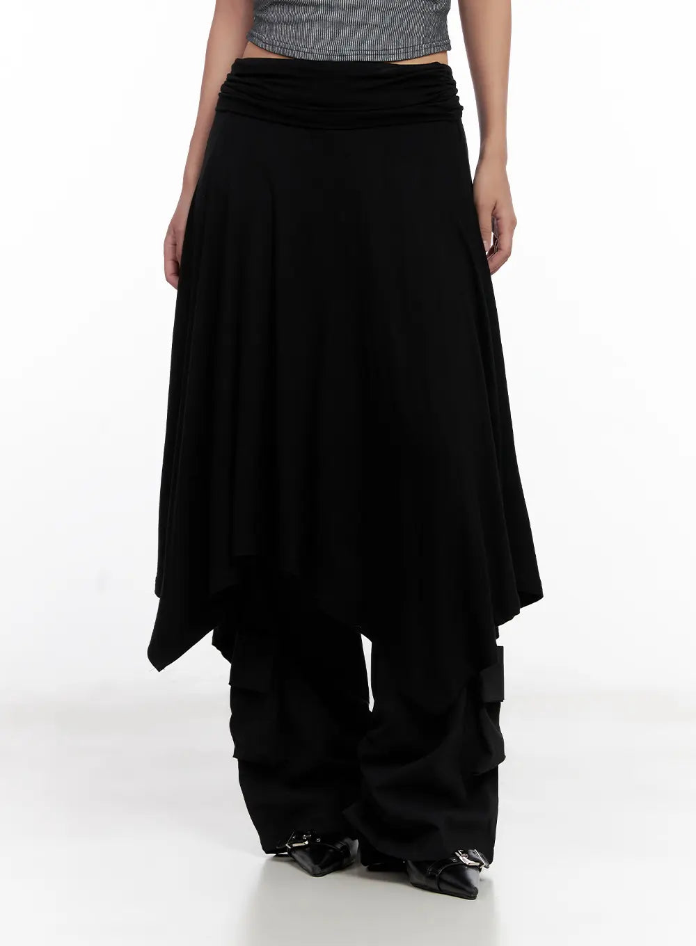 Asymmetric Frill Midi Skirt CL518